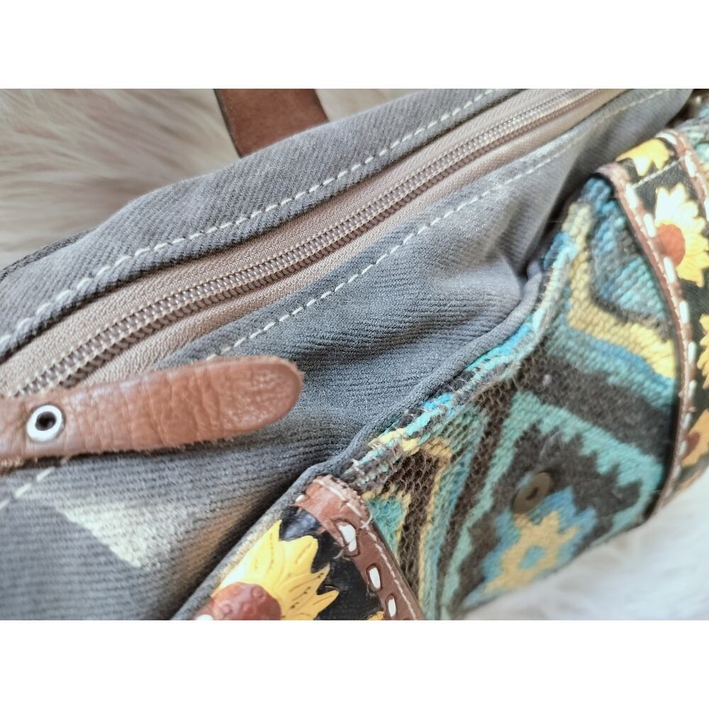 5869) Myra Forest Mist Hand-Tooled Shoulder Bag - Picture 5 of 10